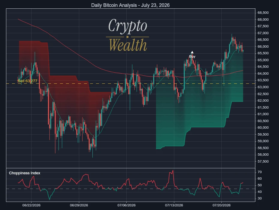Bitcoin Analysis July 23, 2026: Sell Line Rises to 63.3k